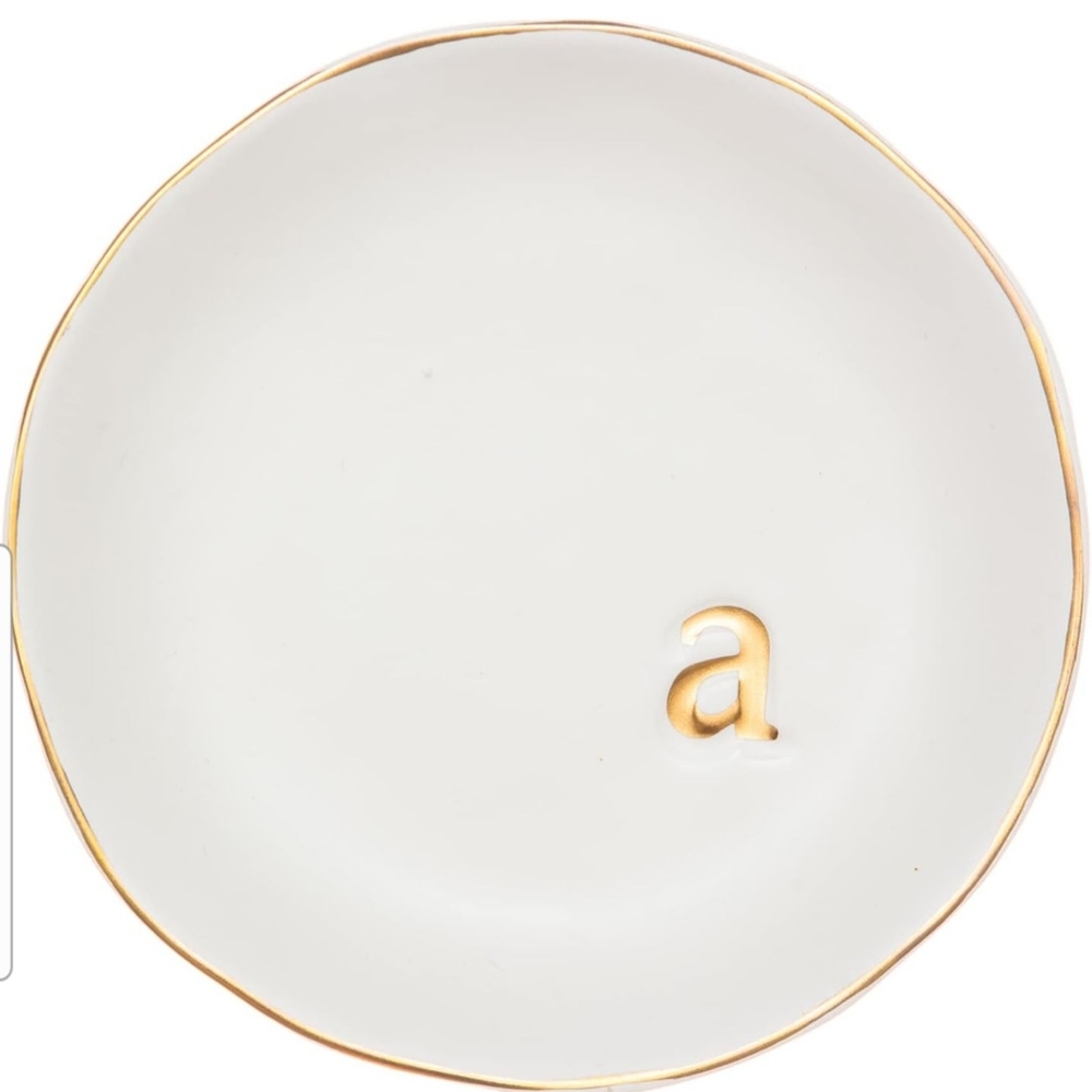 Elegant White and Gold Monogram Plate